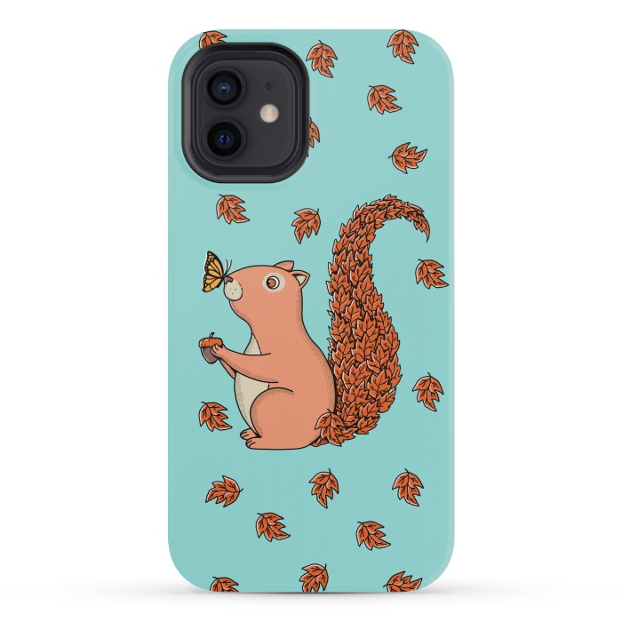 iPhone 12 mini StrongFit Squirrel and Butterfly by Coffee Man