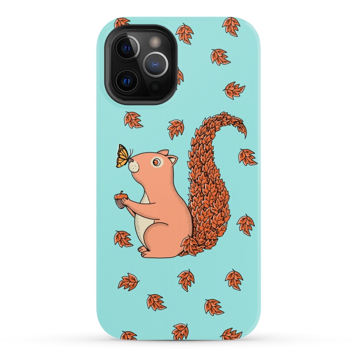 iPhone 12 Pro StrongFit Squirrel and Butterfly by Coffee Man