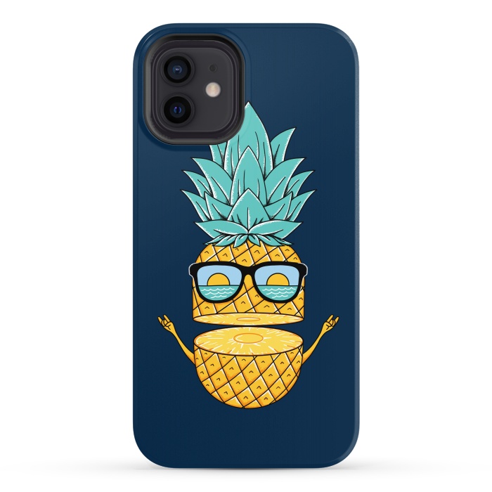 iPhone 12 StrongFit Pineapple Sunglasses Blue by Coffee Man