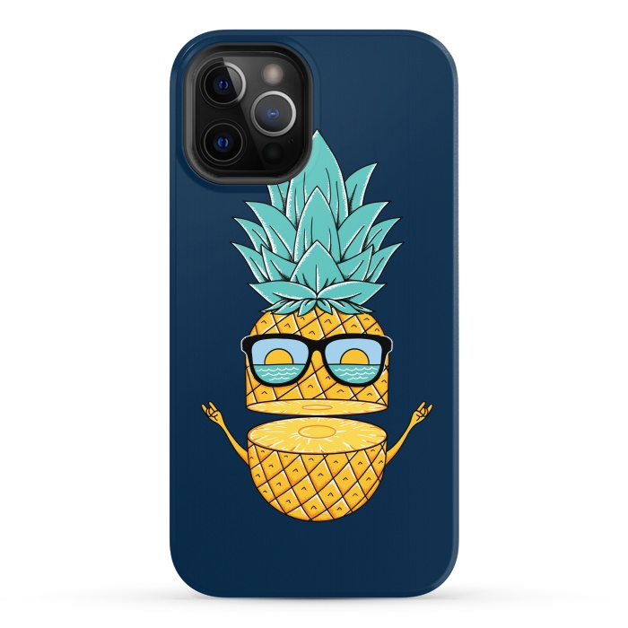 iPhone 12 Pro StrongFit Pineapple Sunglasses Blue by Coffee Man