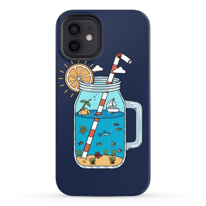 iPhone 12 StrongFit Drink Landscape Blue by Coffee Man