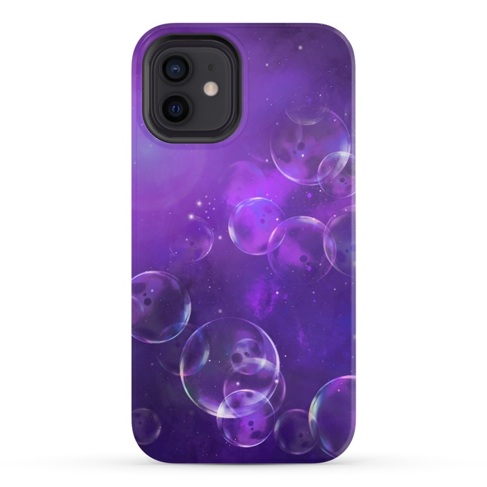 iPhone 12 StrongFit Surreal Purple Bubbles by Andrea Haase
