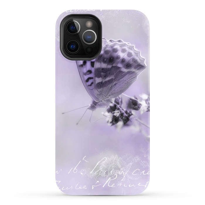 iPhone 12 Pro StrongFit Purple Butterfly by Andrea Haase