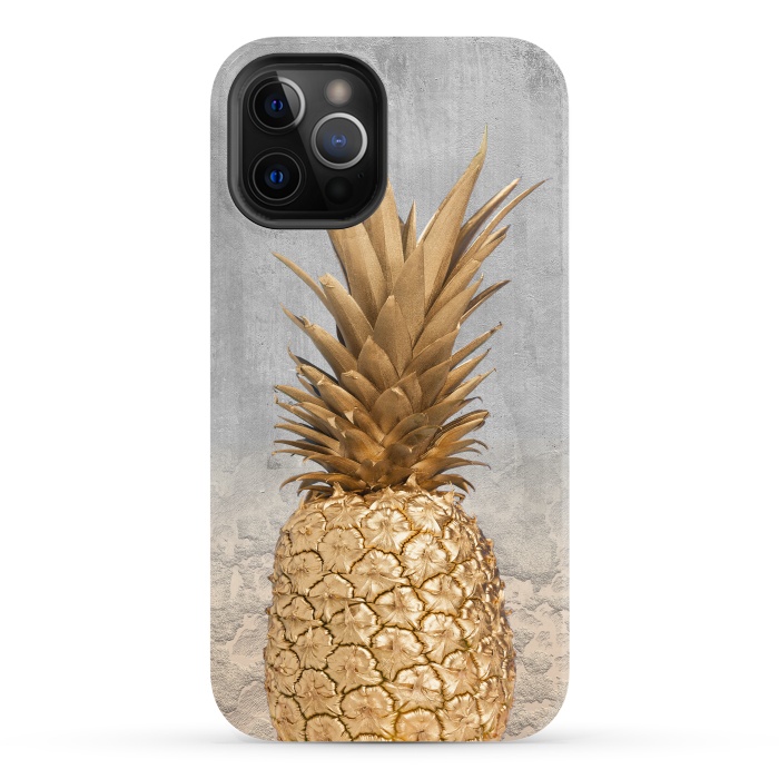 iPhone 12 Pro StrongFit Gold Pineapple and Marble by  Utart