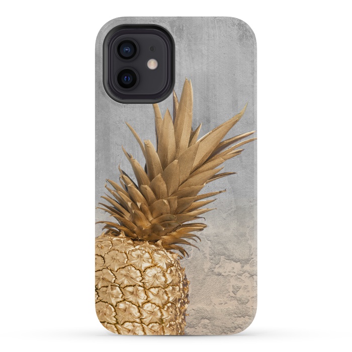 iPhone 12 mini StrongFit Gold Aloha Pineapple  by  Utart