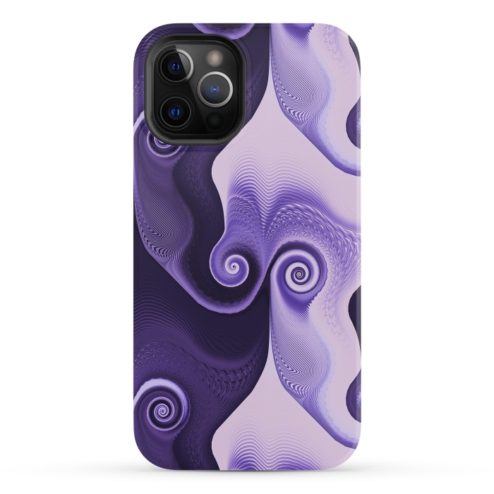iPhone 12 Pro StrongFit Fancy Purple Spirals by Andrea Haase