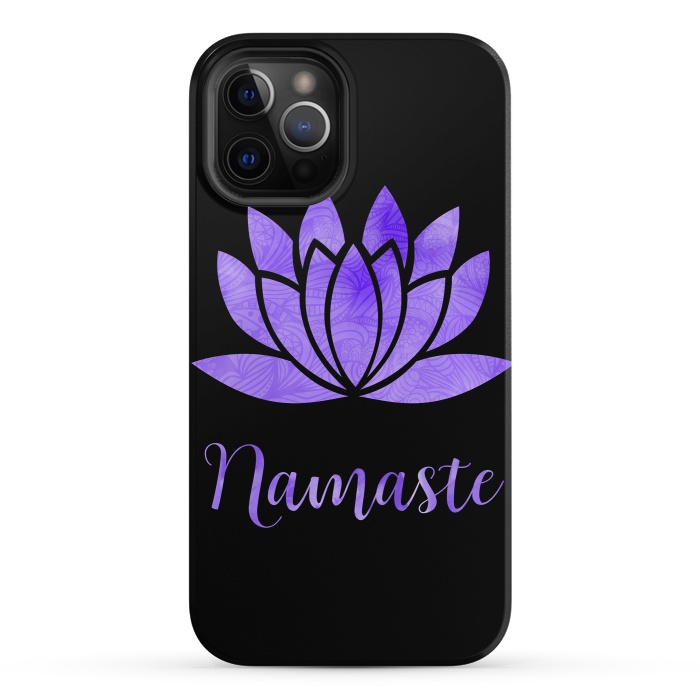 iPhone 12 Pro StrongFit Namaste Lotus Flower by Andrea Haase