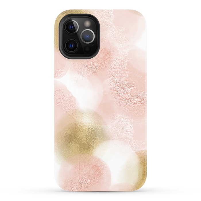 iPhone 12 Pro StrongFit Gold and Pink Blush Dots by  Utart