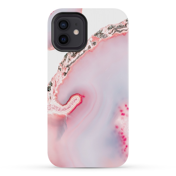 iPhone 12 mini StrongFit Pink Agate Slices by  Utart