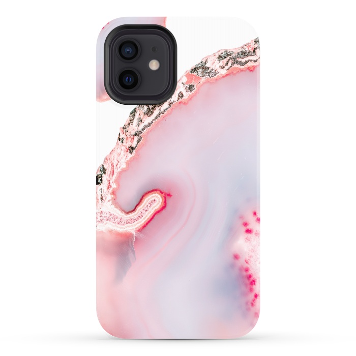 iPhone 12 StrongFit Pink Agate Slices by  Utart