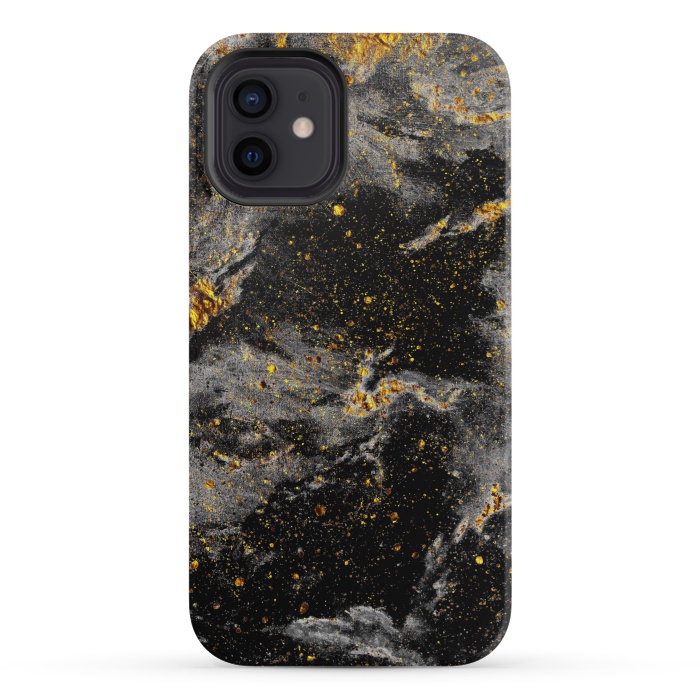 iPhone 12 mini StrongFit Galaxy Black Gold by Gringoface Designs