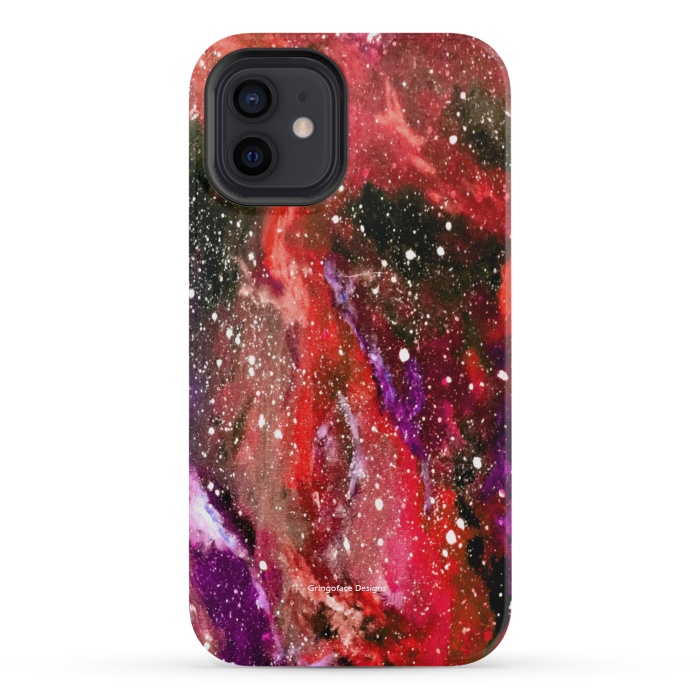 iPhone 12 mini StrongFit Red Galaxy by Gringoface Designs