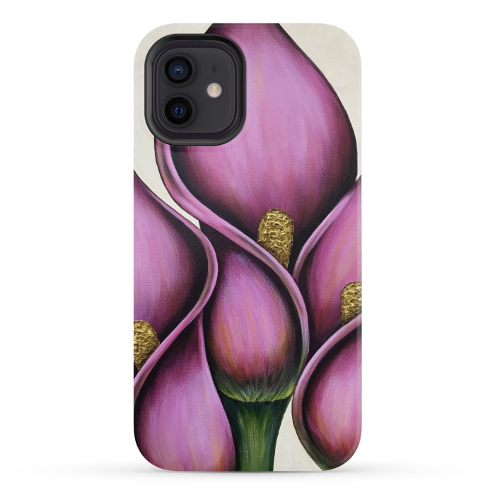 iPhone 12 mini StrongFit New Pink Calla Lilies by Denise Cassidy Wood