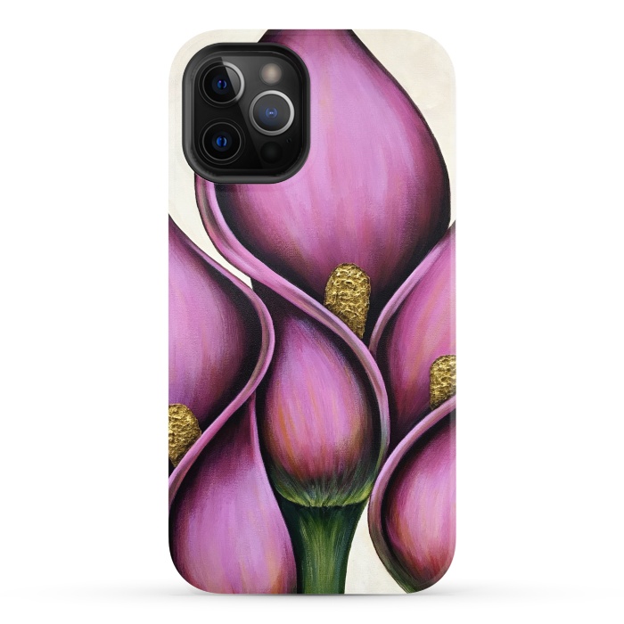 iPhone 12 Pro StrongFit New Pink Calla Lilies by Denise Cassidy Wood