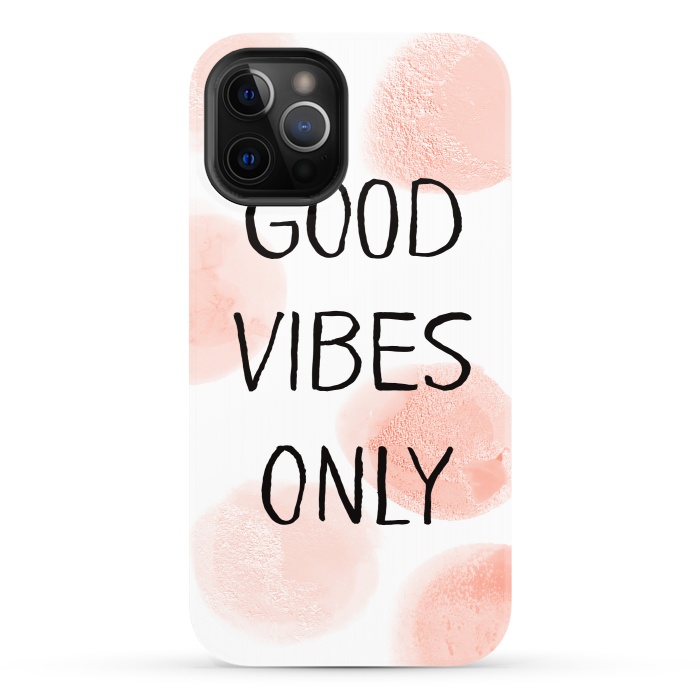 iPhone 12 Pro StrongFit Good Vibes Only - Rose Gold Polka Dots by  Utart
