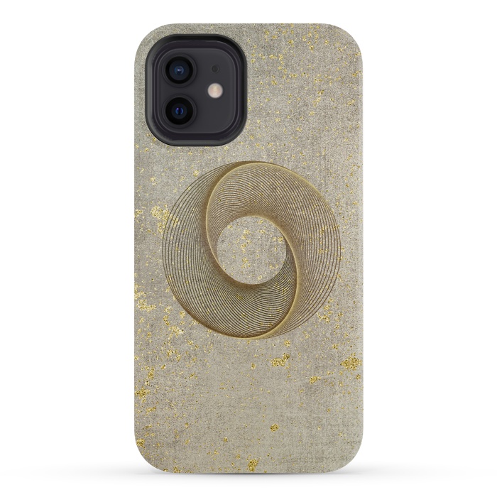 iPhone 12 mini StrongFit Golden Line Art Circles 2 by Andrea Haase