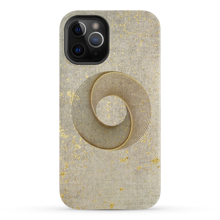 iPhone 12 Pro StrongFit Golden Line Art Circles 2 by Andrea Haase