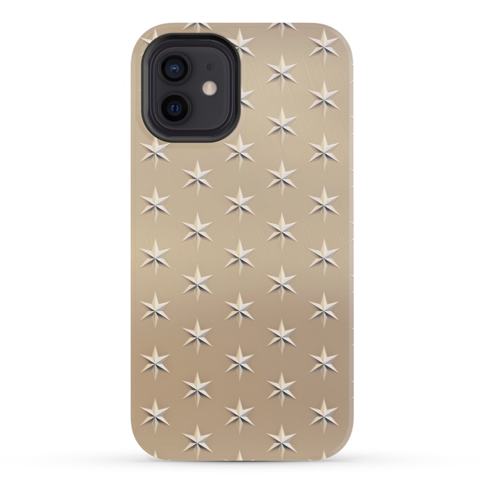 iPhone 12 mini StrongFit Silver Stars On  Gold by Andrea Haase