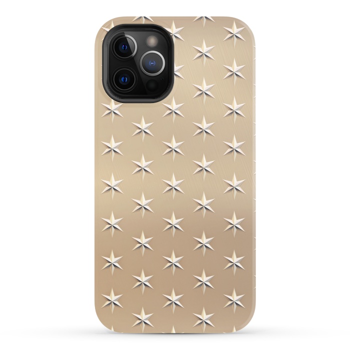iPhone 12 Pro StrongFit Silver Stars On  Gold by Andrea Haase