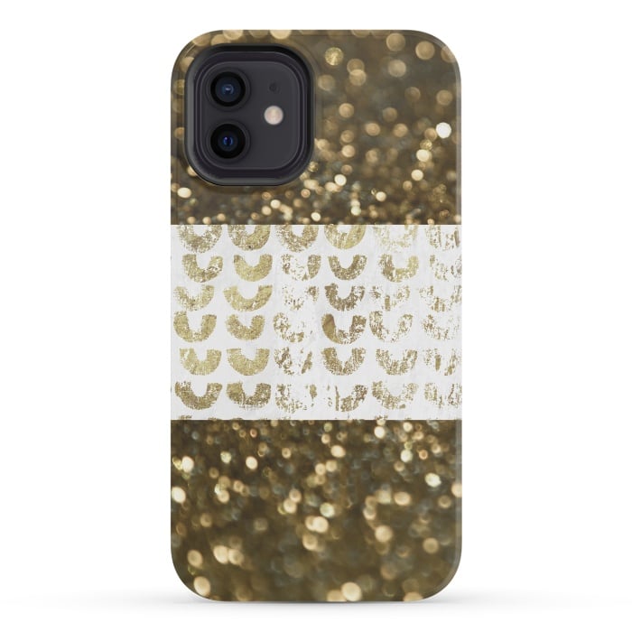 iPhone 12 mini StrongFit Golden Glitter by Andrea Haase