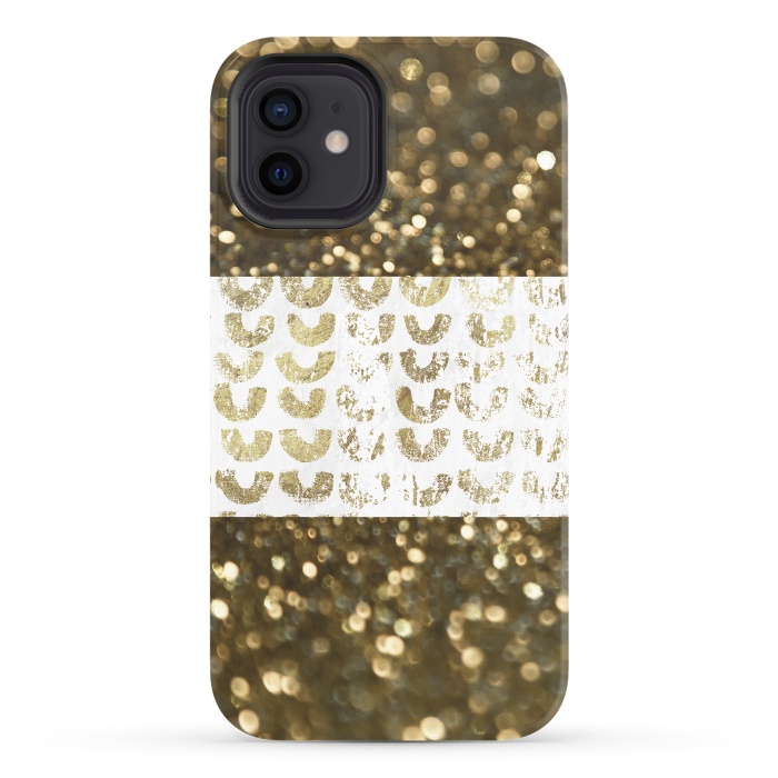 iPhone 12 StrongFit Golden Glitter by Andrea Haase