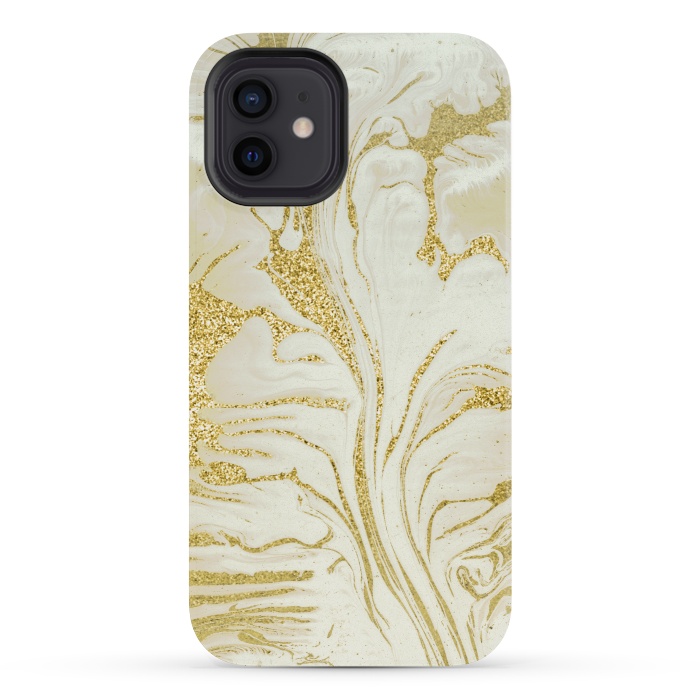 iPhone 12 mini StrongFit Marble Gold Glitter by Andrea Haase