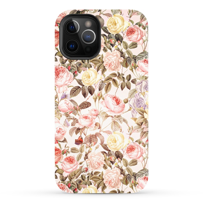 iPhone 12 Pro StrongFit Vintage Roses Pattern by  Utart