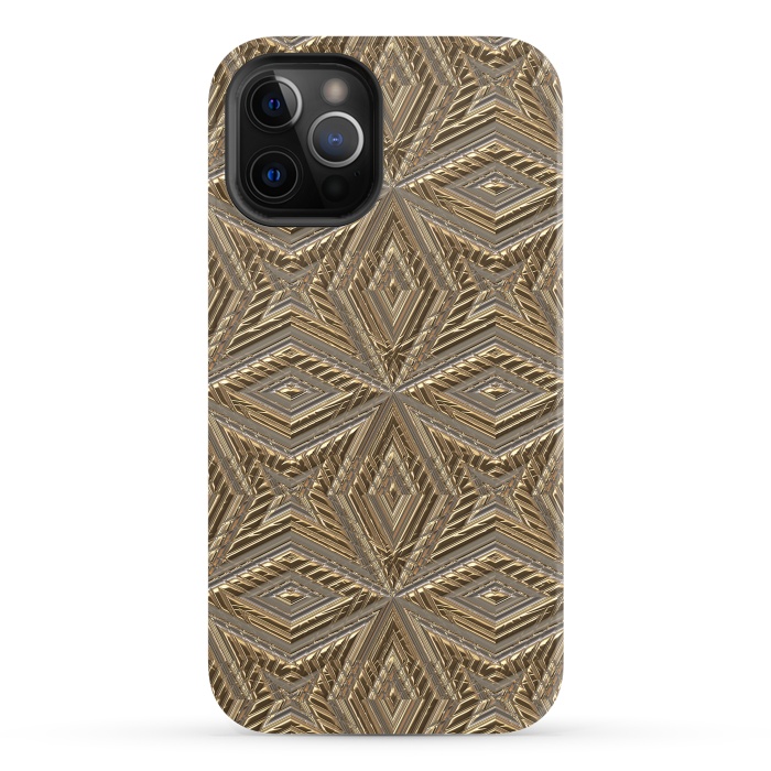 iPhone 12 Pro StrongFit Golden Embossed Ornaments by Andrea Haase