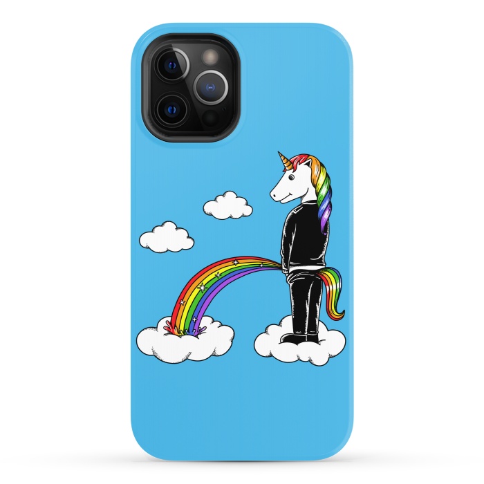 iPhone 12 Pro StrongFit Unicorn Rainbow Blue by Coffee Man