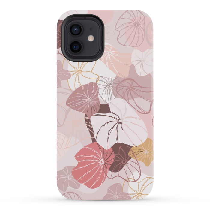 iPhone 12 mini StrongFit Abstract Dandelion Seeds on Pink by Paula Ohreen