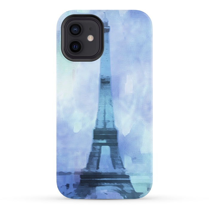 iPhone 12 StrongFit Blue Paris Watercolor  by Andrea Haase