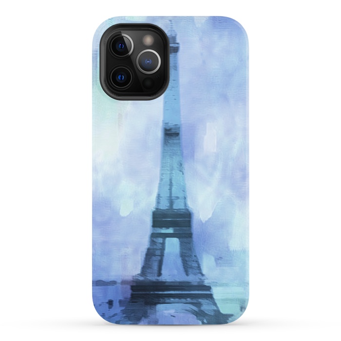 iPhone 12 Pro StrongFit Blue Paris Watercolor  by Andrea Haase