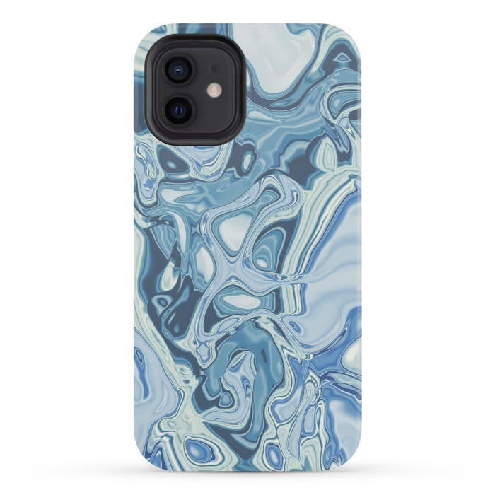 iPhone 12 mini StrongFit Blue Liquid Marble 2 by Andrea Haase