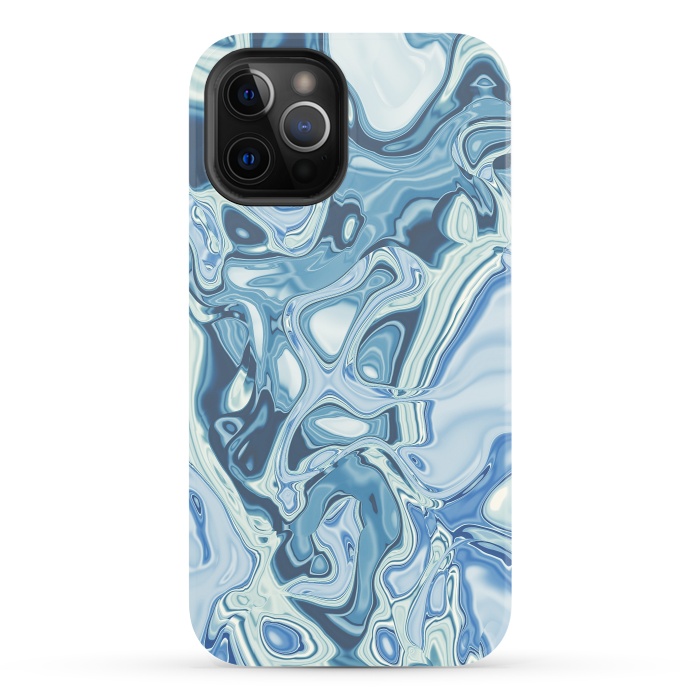 iPhone 12 Pro StrongFit Blue Liquid Marble 2 by Andrea Haase