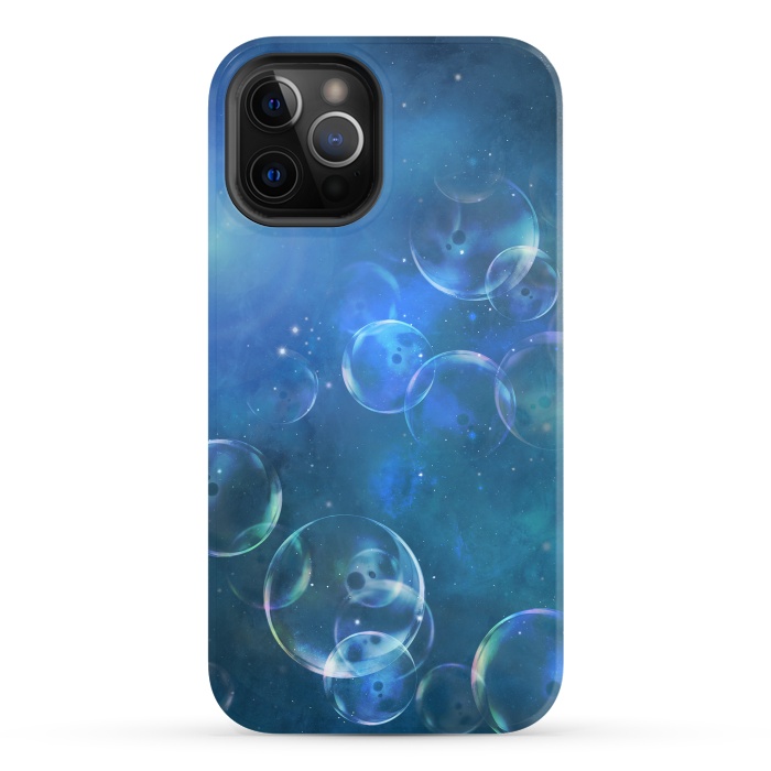 iPhone 12 Pro StrongFit Surreal Blue Bubbles by Andrea Haase