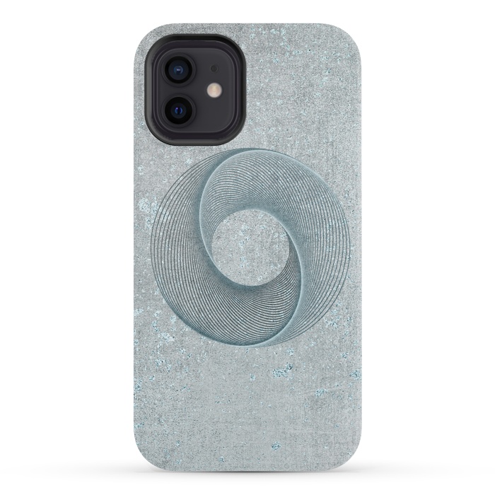 iPhone 12 mini StrongFit Teal Line Art Circle  by Andrea Haase