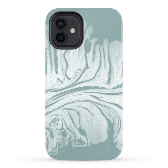 iPhone 12 StrongFit Teal Liquid Paint by Andrea Haase