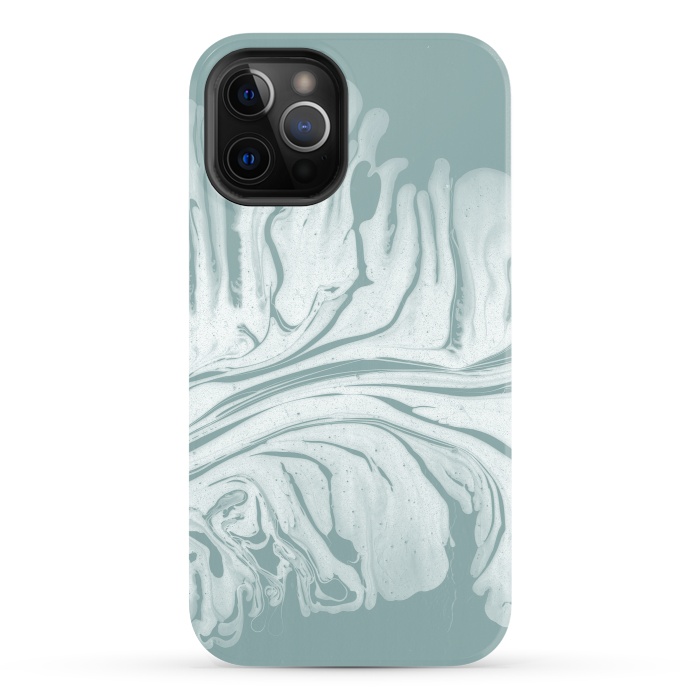 iPhone 12 Pro StrongFit Teal Liquid Paint by Andrea Haase