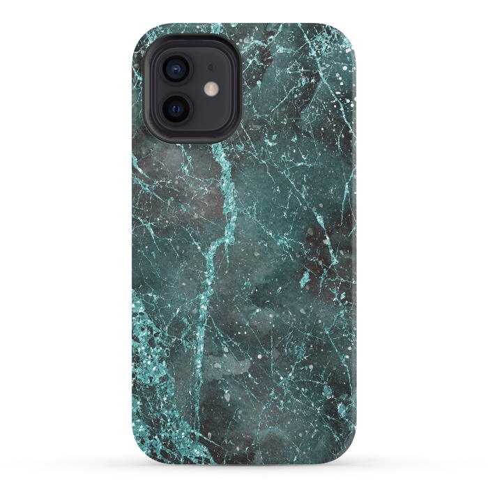 iPhone 12 StrongFit Glamorous Turquoise Glitter 2 by Andrea Haase