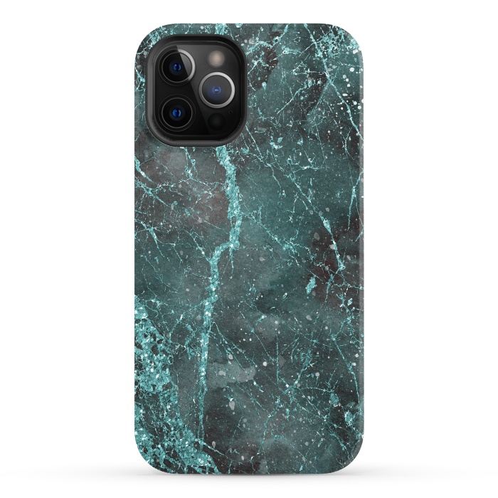 iPhone 12 Pro StrongFit Glamorous Turquoise Glitter 2 by Andrea Haase