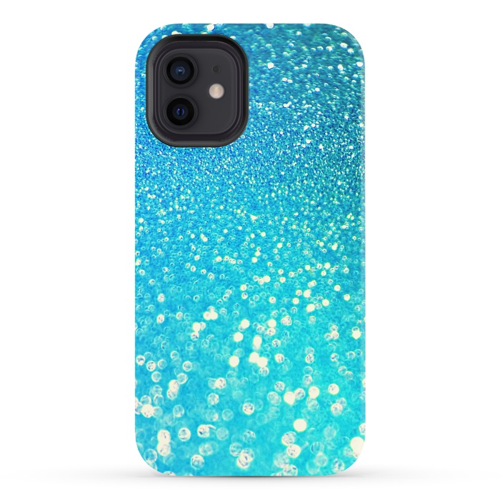 iPhone 12 StrongFit Ocean Teal Blue Glitter by  Utart