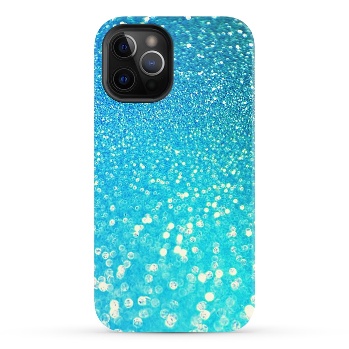 iPhone 12 Pro StrongFit Ocean Teal Blue Glitter by  Utart