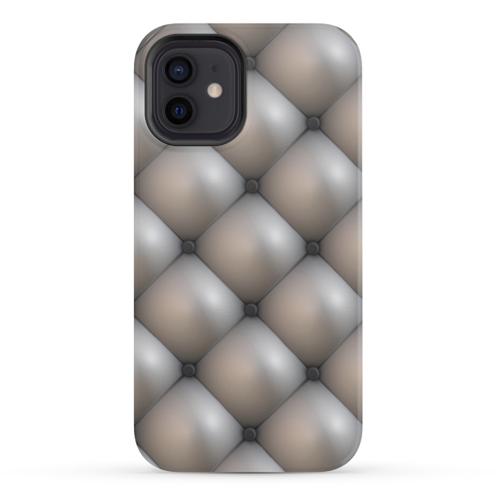 iPhone 12 mini StrongFit Shimmering Brushed Silver by Andrea Haase