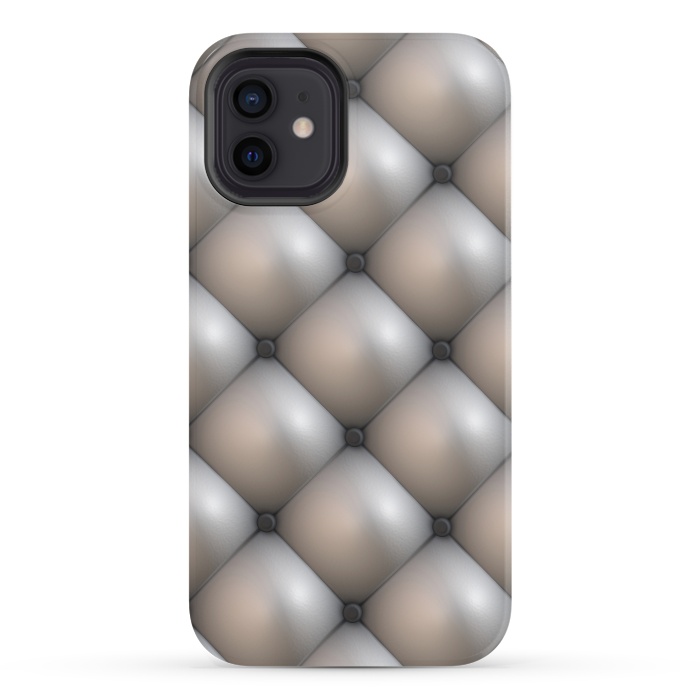 iPhone 12 StrongFit Shimmering Brushed Silver by Andrea Haase