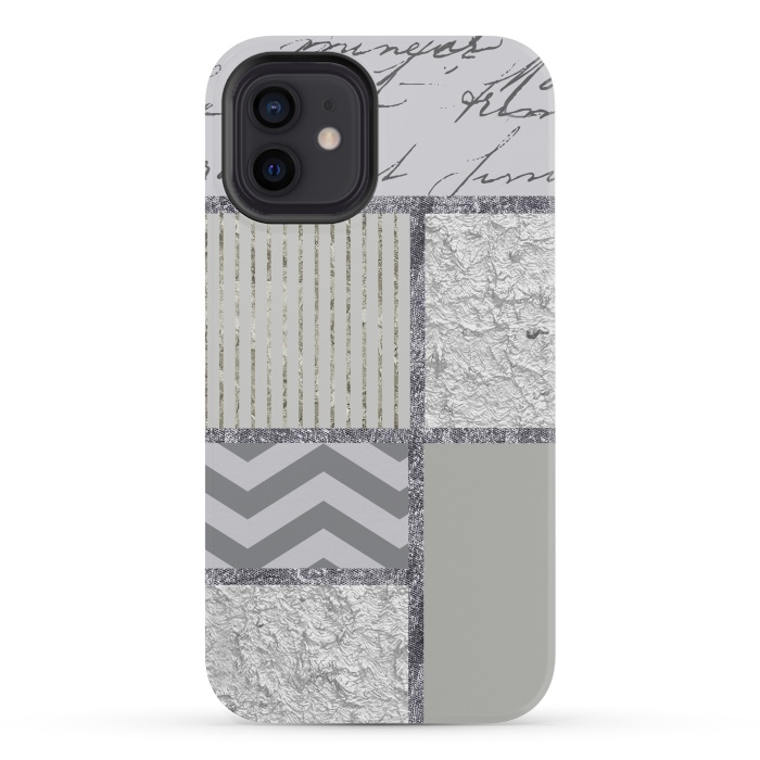 iPhone 12 mini StrongFit Silver And Grey Collage by Andrea Haase