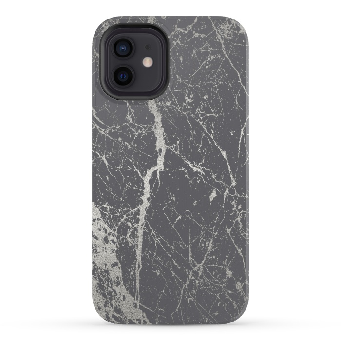 iPhone 12 StrongFit Elegant Silver Marble 2 by Andrea Haase
