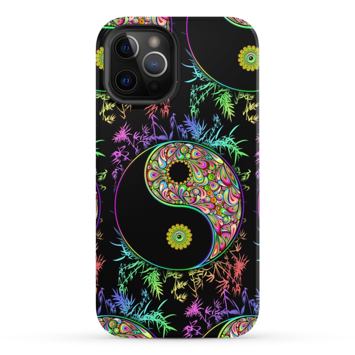 iPhone 12 Pro StrongFit Yin Yang Bamboo Psychedelic by BluedarkArt