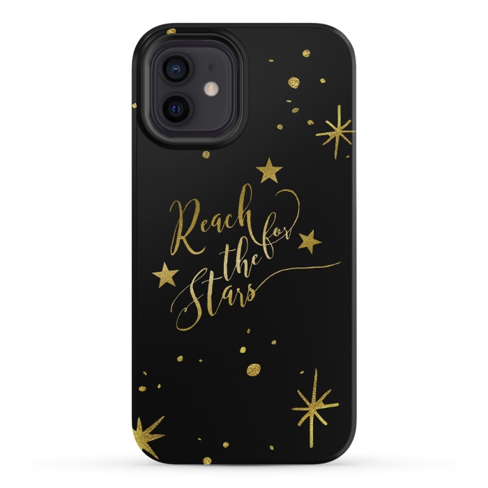 iPhone 12 mini StrongFit Reach For The Stars Golden Quote by Andrea Haase