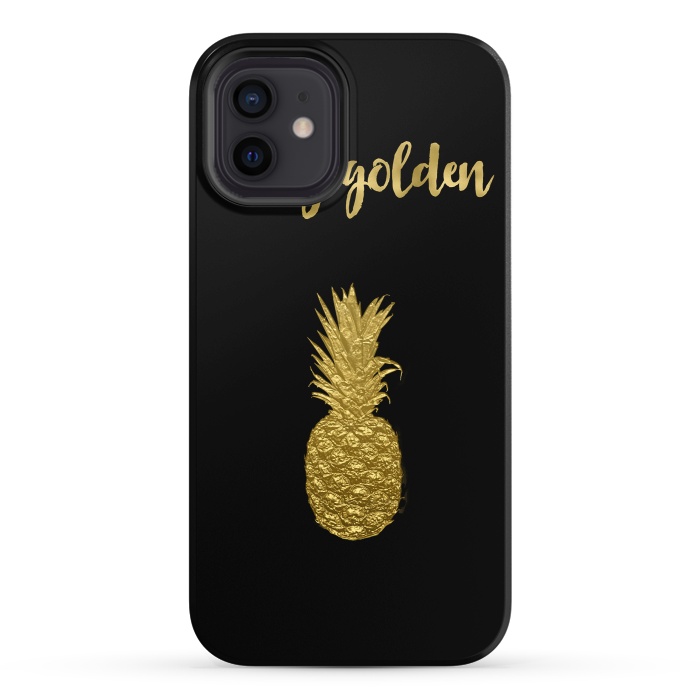iPhone 12 StrongFit Stay Golden Precious Tropical Pineapple by Andrea Haase