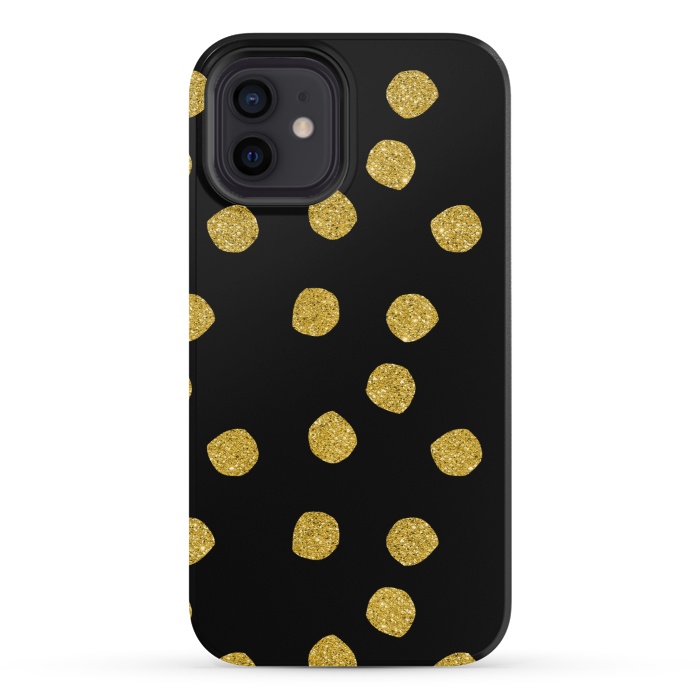 iPhone 12 mini StrongFit Golden Glamour Dots by Andrea Haase